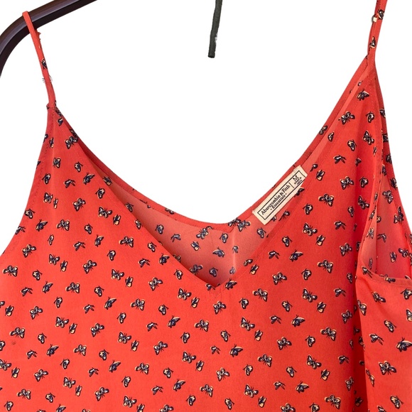 Abercrombie.& Fitch Butterfly Silky Spaghetti Strap Tank Top - Picture 3 of 6